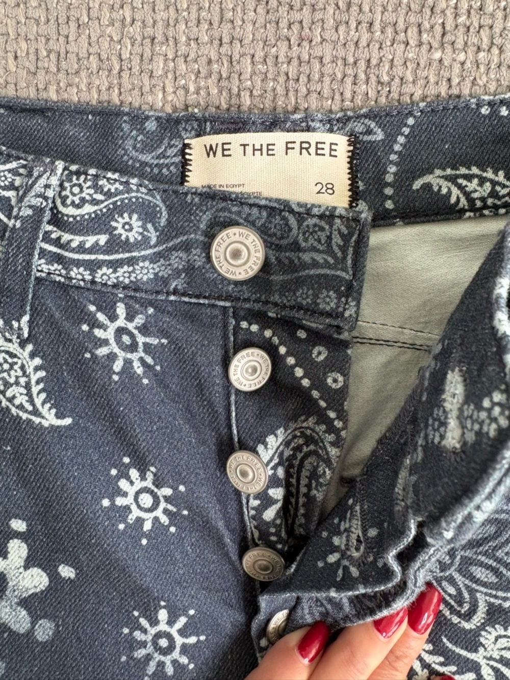 Free People x We The Free Paisley Barrel Jeans Size 28 New - Picture 13 of 13